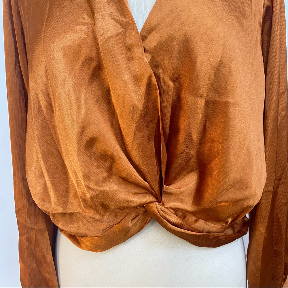 Following Up Satin Top - Rust - Picture 5 of 9